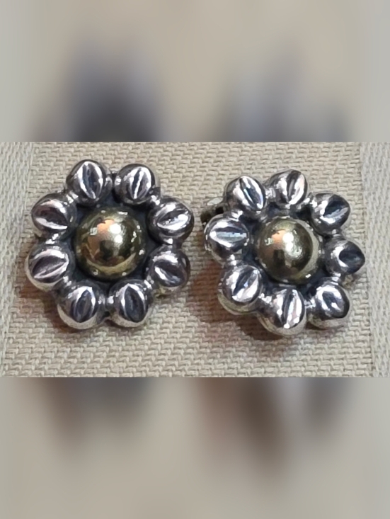 Taxco Jewelry - VINTAGE NATIVE AMERICAN TAXCO Clip  925 STERLING SILVER EARRINGS 8.11 Grams